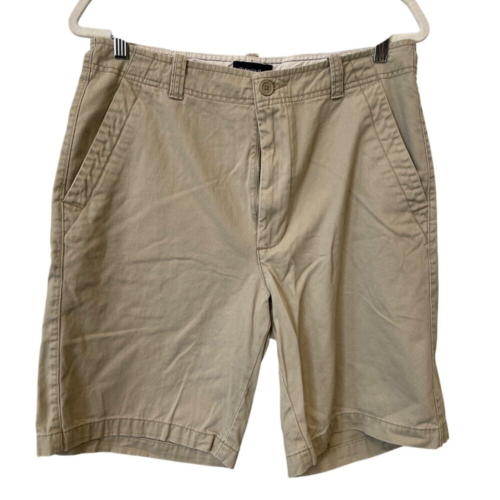 St Johns Bay Shorts Size 34 Beige Casual Cotton Golf Chino Resort Cruise